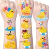 Gameza Cute Duck Temporary Tattoos - 200+ Little Yellow Ducky Tattoo Stickers Gifts for Boys Girls Duck Birthday Party Decorations Favors Classroom School Prizes Kids Happy Birthday Temporary Tattoos