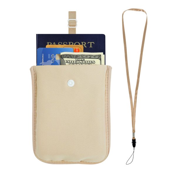 Bamneat RFID-Blocking Travel Bra Wallet, Hidden Money Pouch with Adjustable Elastic Strap, Perfect Secret Pocket Protect Your Passport Credit Cards Valuables