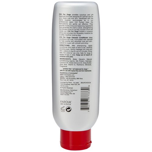 CHI For Dogs Oatmeal Conditioner for Dogs, 6 oz Best Oatmeal Dog Conditioner for Dogs with Dry Skin Sulfate & Paraben Free, pH Balanced for Dogs, Made In the USA