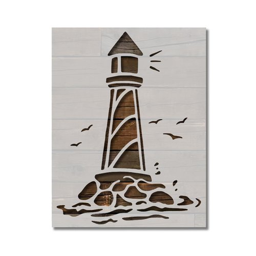 Nautical Lighthouse Light House Stencil Template Reusable for Painting on Walls, Wood, Arts and Crafts (35) - 5.5 x 8.5 Inches