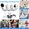 Baby Spiral Hanging Stroller and Car Seat Toys for Babies 0-6 Months Black and White High Contrast Sensory Toy Newborn Plush Activity Toys for Crib Mobile, Best Gift for 0 3 6 9 12 Months Baby