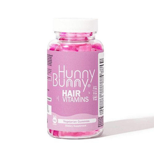 Hunny Bunny Hair Vitamin Biotin Gummies - Biotin Supplement with Vitamin A, C, D, E, B6 – Hair Growth, Skin, Nail Vitamins - Non GMO, Gluten Free – 60 Gummies