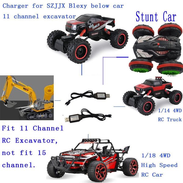 Blomiky 2 Pack 6.0V 250mA USB Charger Power Adapter Cable with SM 2P Connector Plug for 6V 700mAh Ni-cd Battery 4WD Old version Amphibious Stunt RC Cars Vehicle / SM-2P 6V USB 2
