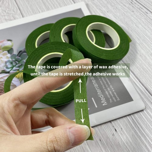 zYoung 4 Rolls 1/2" Wide 30Yard/Roll Floral Tapes for Bouquet Stem Wrap Floral Arranging Craft Projects Corsages, Wedding Bouquet