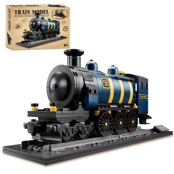 KAZI Steam Train Building Toys Set,Classic Locomotive Display Models for Adults,Retro Orient Express Train Building Blocks for Toy Train Fans Ages 8 Plus,Fun Gift for Train Lovers