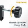 POWERTEC 71004 Universal Fence Clamp, 2 PK, For Table Saws, Router Tables, Clamping Squares, Drill Press Tables, Mitre Saws, With 3/8" Rod