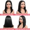 GIRLOFDREAMS 13x6 Bob Lace Front Wig Human Hair Straight Transparent Lace Frontal Wigs Pre Plucked with Baby Hair Brazilian Remy 180 Density Pre Plucked Natural Color Black Short Wigs for Black Women
