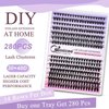 DIY Lash Extension Kit,280pcs Individual Lashes Cluster D Curl Eyelash Extension Kit 30D 40D 9-16mm Mix Clusters Lash with Lash Bond and Remover, Lash Applicator Tool for Self Application at Home