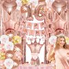 Sweet 16 Party Decorations - 16th Birthday Party Decorations for Girls Supplies 34 Packs with Banner, Swirl, Crown, Balloons, Foil Curtain Backdrop, Gold Sash, Cake Toppers