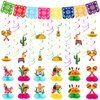 49 PCS Cinco De Mayo Party Decorations, Fiesta Party Decorations Fiesta Banner Hanging Swirls Honeycomb Table Centerpieces Cinco De Mayo Fiesta Party Birthday Decor for Mexican Party Supplies