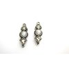 Generic Set of 2 small pearl gray crystal metal alligator hair claw clip for fine thin