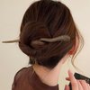 BDHRKTE 4 Pieces Of Sandalwood Hairpin, Ball Head Simple Spring Plate Hairpin, Retro Handmade Wooden Hair Stick Long Hair Sandalwood Hair Bun Hairpin Ladies Hair Accessories