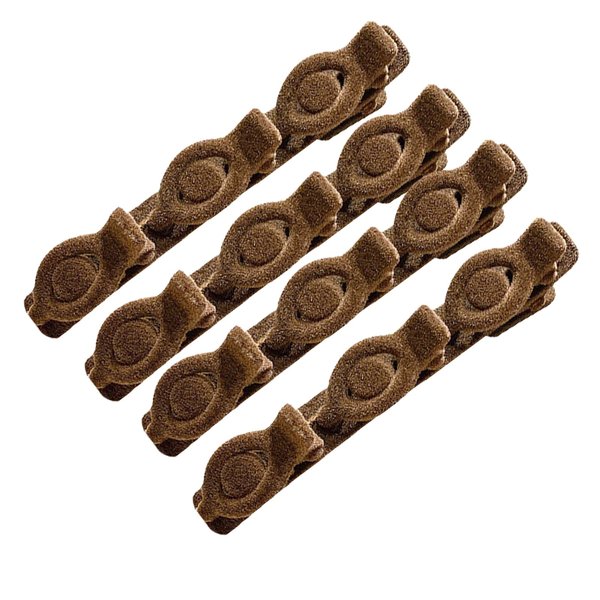 4 Pcs Velvet Braided Side Bangs Hair Barrettes Spike Alligator Duck Bill Hair Clips Duckbill Bobby Pin Chic Hair Clips for Styling Long Hair (Brown)