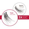 iENVY False Eyelashes Triple Black Knotted Individual Trio Lashes 3X Volume Reusable Eyelash Clusters (M/L)