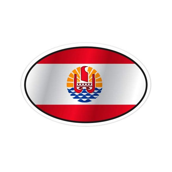GT Graphics French Polynesia Flag Oval - 7" Vinyl Sticker - for Car Laptop I-Pad - Waterproof Decal