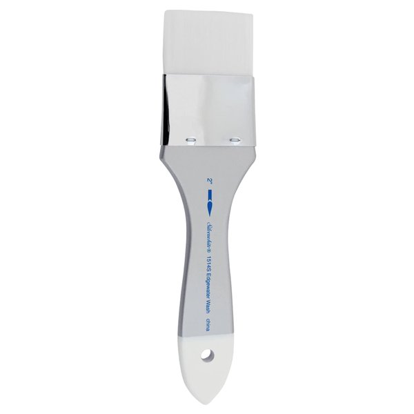 Silver Brush Limited 1514S2 Silverwhite Wash Brush, Gouache, Oil, and Watercolor Brush, Size 2 Inch, Short Handle