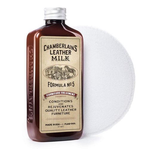 Chamberlain’s Leather Milk Furniture Treatment - All-Natural Leather Cleaner, Leather Conditioner for Couches and Living Room Furniture No 5, 6 Oz