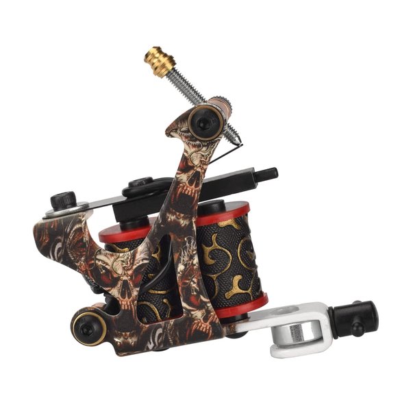 Coil Tattoo Machine, JimKing 10 Wraps Liner Tattoo Machine, Skull Pattern
