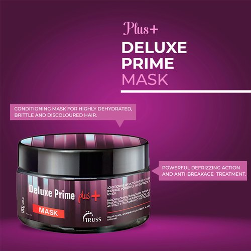 TRUSS Deluxe Prime + Hair Mask - Anti Frizz, Hydrating Hair Mask for Brittle and Discolored Hair - Powerful Hair Shine & Anti-Breakage Treatment (6.35 oz)