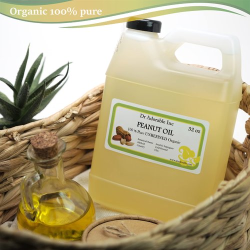 Dr Adorable - 32 oz - Peanut Oil Unrefined - 100% Pure Natural Premium Organic Cold Pressed