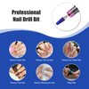 Depvko Tornado Nail Drill Bits, 3/32'' Carbide Drill Bits for Nails, Professional Advanced Safety Efile Bits for Acrylic Nail, Fast Remove for Manicure Pedicure Cuticle Gel Polishing(Fine, Purple)