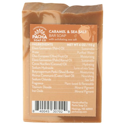 PACHA SOAP Caramel and Sea Salt Bar Soap 4Oz, 4 OZ
