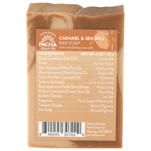 PACHA SOAP Caramel and Sea Salt Bar Soap 4Oz, 4 OZ