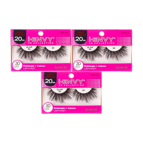 i-Envy 3 Pairs False Eyelashes 3D Glam Collection Multi-angle & Volume Lashes