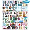 105 PCS Chicago City Skyline Flag Stickers Temporary Tattoos Stickers Birthday Party Decorations Supplies Favors Decor Cute Illinois Tattoo Sticker Gifts for Kids Boys Girls School Prizes Carnival