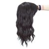 SWACC Short Curly Wavy Bob Wig with Bangs Synthetic Medium Shoulder Length Hair Wig for Women with Wig Cap (Black-1B)