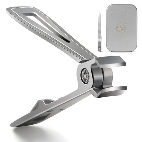 FERYES Nail Cutter Toenail Clippers for Thick Nails with Metal Nail File - 15mm Wide Jaw Nail Clipper for Tough Fingernails - Stainless Steel Nail Trimmers Fingernail Clipper for Seniors, Men & Women…