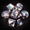 Haxtec Metal DND Dice Set Copper Blue White D&D Dice with Leather Dice Bag for Dungeons and Dragons RPG-Ice Dragon Bait