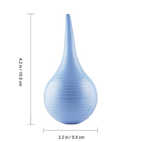 Rubber Suction Ear Syringe,60ml Hand Bulb Syringe Ear Washing Squeeze Bulb- Blue Smooth