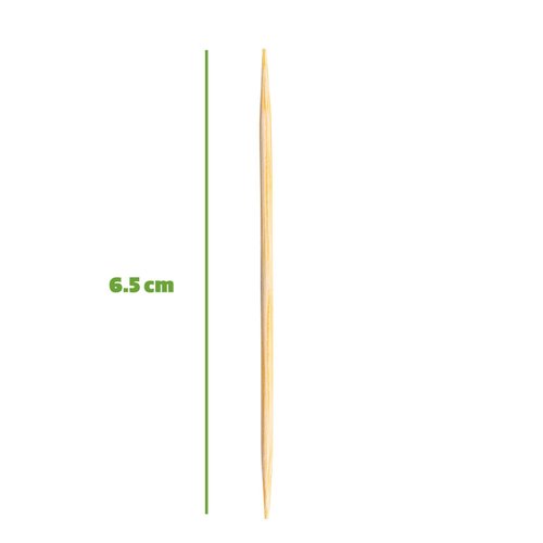 [1500 Count] Bamboo Wooden Toothpicks Wood Round Double-Points Tooth Picks