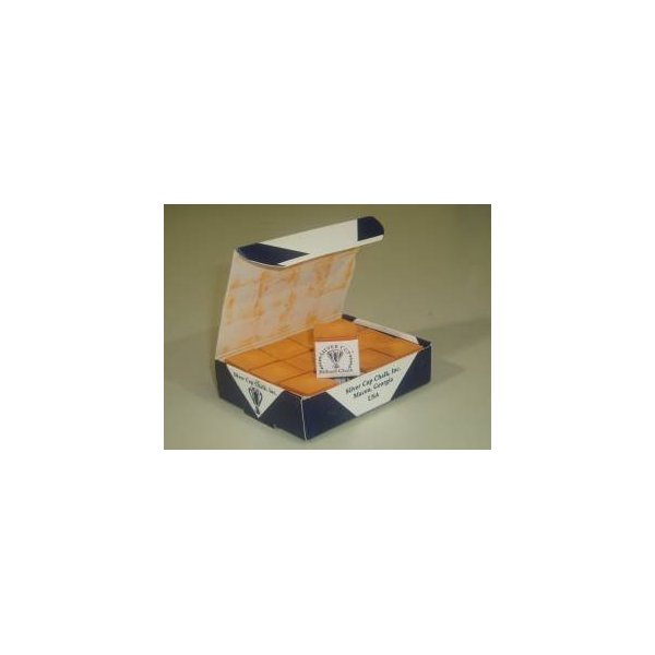 Sterling Gaming Silver Cup Orange Pool Cue Chalk - 12 Pc Set