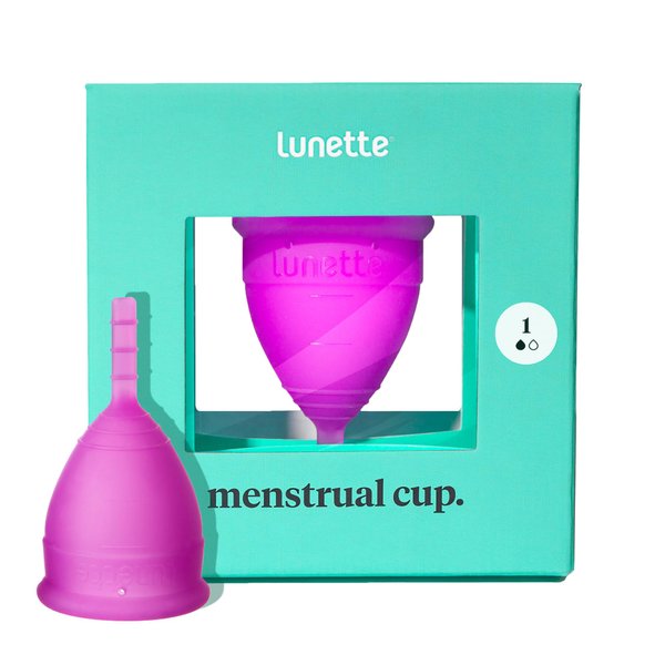 Lunette Reusable Menstrual Cup, Model 1 Period Cup for Light to Moderate Flow, Violet