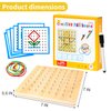 HEELWIRE Wooden Geoboard,Montessori Toy,Graphical Mathematical Education Toy for Kids with Pattern Cards and Rubber Bands to Figures and Shapes, Brain Teaser STEM Toy Geo Board (7 * 7 * 0.6 in)