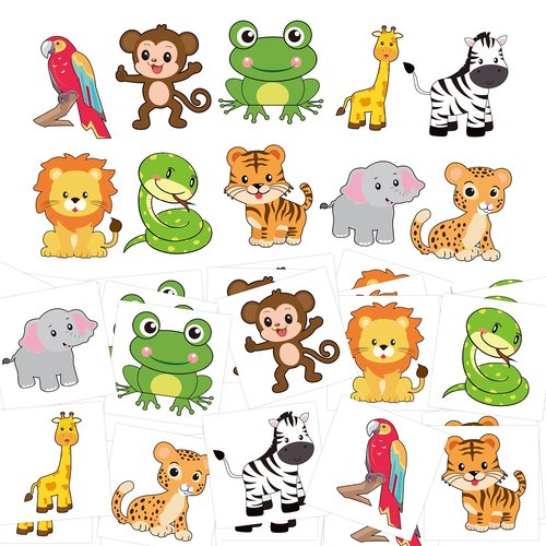 Jungle Animal Temporary Tattoos for Kids Safari Tattoo 60Pcs