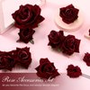 Waydress 12 Pieces Rose Flower Hair Clip Rose Bridal Hair Pins Rose Brooch Wedding Hair Accessories for Women Party Flamenco Dancer