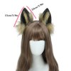 Dodheah Wolf Ears Headband Fox Cat Ears Hairband Animal Cosplay Headwear Halloween Christmas Costume Accessories Brown black