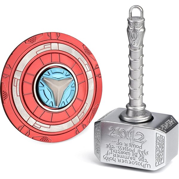 Cool Hammer Fidget Spinner Toy for Kids Adults, Metal 2 in 1 Hammer for Kids Adults, Keychain Infinity Cube for Office Stress Relief, Goody Bag Filler, 2 Pack Birthday (with Case)