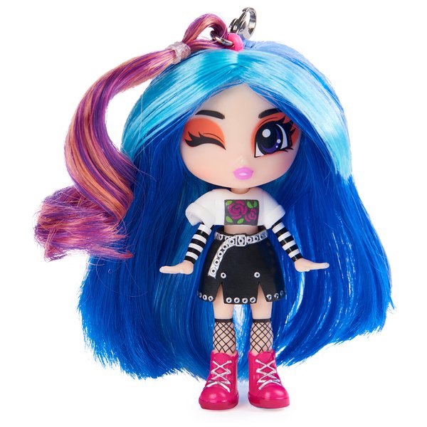 B Pack, Luscious Locks Frank E-Girl Collectible Doll with Removable Hair Extension and Doll Accessories, 3.5-inch, Kids Toys for Girls Ages 5 and up