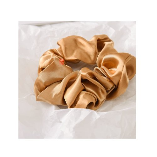 Funlovin Satin Scrunchies Black Brown Scrunchie Pack Ponytail Holder Hair Scrunchies Silk Scrunchy Hair Bands Hair Ties (12pcs Silky Scrunchies)