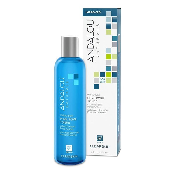 Andalou Naturals Toner Ounces, Willow Bark Pure Pore, 6 Fl Oz