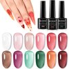 MIZHSE Jelly Gel Nail Polish Set 12 Color, Clear Translucent Spring Gel Polish 7ml, Sheer Manicure Kit UV LED Soak Off Varnish for Home Salon Gift