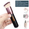 Angled Top Foundation Brush, Premium Kabuki Makeup Brush for Liquid, Blending, Cream, Powder,Blush Buffing Stippling Face Makeup Tools Black