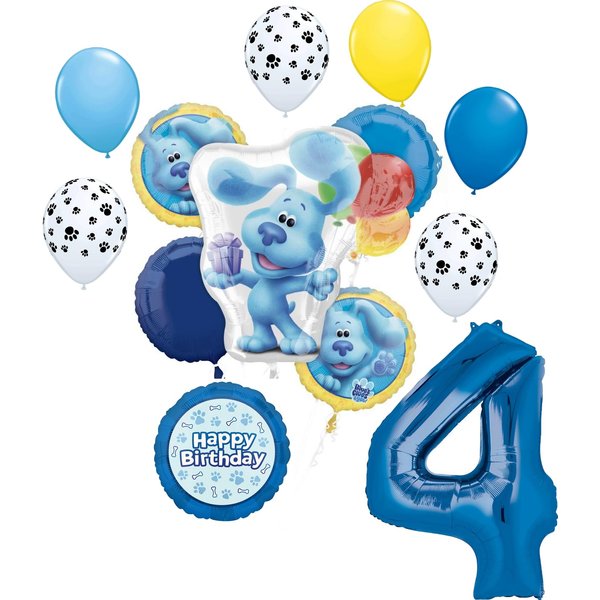 Anagram Blue's 4th Birthday Clues Party Supplies Balloon Bouquet Decorations