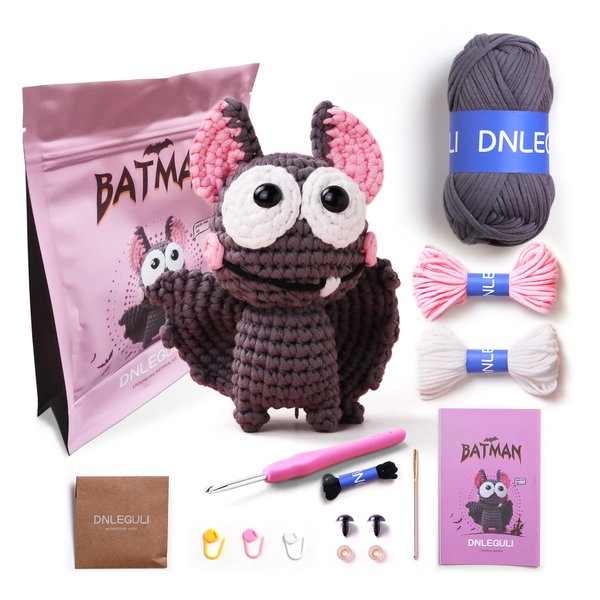 DNLEGULI Crochet Kit for Beginners - DIY Mini Crochet Kit for Adults - Crochet Animal Kit with Step-by-Step Video Tutorials - Knitting Starter Kit and Beginner Crochet Supplies