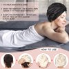 3 Pieces Silk Hair Wrap for Sleeping Women Bonnet Silk Sleeping Bonnet Elastic Hair Care Sleep Cap for Natural Curly Hair (Champagne, Black, Rose Gold)