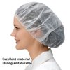 ZXFUTURE 50 Pack 21" White Disposable Nonwoven Bouffant Caps Hair net Hair Sleeves with Swivel Side Headbands, Unisex, Perfect for Sleeping Hair Nets, Hair Nets Food Service,Personal Care (Blue/White)